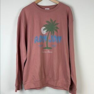 Ron Jon Surf Shop Women's Logo Sweatshirt Pink Size XL Cotton Blend Soft